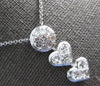LARGE 2.47CT DIAMOND 18KT WHITE GOLD MULTI SHAPE INVISIBLE DOUBLE HEART NECKLACE