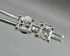 ESTATE .47CT PRINCESS DIAMOND 14KT WHITE GOLD 3D FOUR PRONG STUD EARRINGS #16718