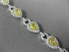 ESTATE GIA 7.11CT WHITE & FANCY YELLOW DIAMOND 18K TWO TONE GOLD TENNIS BRACELET