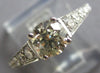 ESTATE 1.11CT DIAMOND 18K WHITE GOLD 3D ROUND GRADUATING 4 PRONG ENGAGEMENT RING