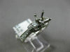 .6CT DIAMOND 14K WHITE GOLD 3 STONE FILIGREE MILGRAIN SEMI MOUNT ENGAGEMENT RING