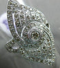 ESTATE WIDE 1.03CT DIAMOND 14KT WHITE GOLD 3D FILIGREE ETOILE DOUBLE HEART RING