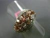 ESTATE LARGE 3.08CT DIAMOND 18KT WHITE & ROSE GOLD WAVE WEDDING ANNIVERSARY RING