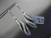 ANTIQUE LARGE 6.72CT DIAMOND AMETHYST 14K WHITE GOLD 3D SPIRAL HANGING EARRINGS