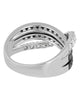 ESTATE 1.13CT WHITE & BLACK DIAMOND 18KT WHITE GOLD 3D CRISS CROSS INFINITY RING