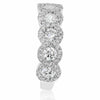 ESTATE 1.88CT DIAMOND 18KT WHITE GOLD 3D CLASSIC ROUND HALO ANNIVERSARY RING