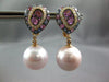 2.69CT DIAMOND & AAA SAPPHIRES & PINK SOUTH SEA PEARL 18KT ROSE GOLD 3D EARRINGS