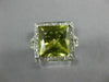 EXTRA LARGE 4.60CT DIAMOND & AAA GREEN AMETHYST 14KT WHITE GOLD 3D PRINCESS RING