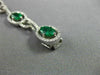 ESTATE WIDE 7.06CT DIAMOND & AAA EMERALD 14KT WHITE GOLD 3D HALO TENNIS BRACELET