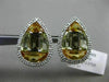 ESTATE .22CT DIAMOND & MULTI GEM 14KT WHITE GOLD 3D PEAR SHAPE CLIP ON EARRINGS