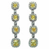 ESTATE 8.69CT WHITE & FANCY YELLOW DIAMOND 18K 2 TONE GOLD ROUND SQUARE EARRINGS