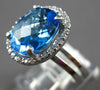 3.58CT DIAMOND & AAA BLUE TOPAZ 14KT WHITE GOLD 3D OVAL & ROUND ENGAGEMENT RING