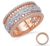 ESTATE WIDE .51CT DIAMOND 14KT WHITE & ROSE GOLD MULTI INFINITY ANNIVERSARY RING