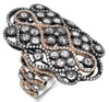 EXTRA LARGE 2.86CT DIAMOND 18KT ROSE & BLACK GOLD MULTI FLOWER ETOILE FUN RING