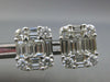 LARGE 2.25CT DIAMOND 18KT WHITE GOLD 3D ROUND & BAGUETTE SQUARE STUD EARRINGS