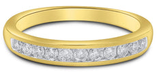.32CT DIAMOND 14KT YELLOW GOLD ROUND CLASSIC CHANNEL SEMI ETERNITY WEDDING RING