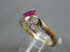.45CT DIAMOND & AAA RUBY 14KT YELLOW GOLD OVAL & ROUND CRISS CROSS RING #27660