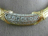 ESTATE WIDE 1.65CT DIAMOND 18KT TRI COLOR GOLD GRADUATING BAMBOO NECKLACE #21430