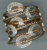 ESTATE .44CT DIAMOND 14KT ROSE GOLD 3D CLASSIC MULTI ROW OVAL LOVE KNOT FUN RING
