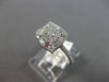 .59CT DIAMOND 14KT WHITE GOLD ROUND & BAGUETTE CLUSTER SQUARE FILIGREE LOVE RING