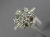 WIDE .89CT ROUND & BAGUETTE DIAMOND 18KT WHITE GOLD OCTAGON FLOWER CLUSTER RING