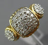 ESTATE .73CT DIAMOND 14KT WHITE & YELLOW GOLD 3D ROUND & SQUARE PAVE ROPE RING