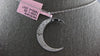 LARGE .23CT DIAMOND 14KT WHITE GOLD ETOILE MOON CRESCENT LOVE FLOATING PENDANT