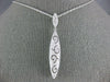 EXTRA LARGE 1.43CT DIAMOND 18KT WHITE GOLD OPEN FILIGREE MARQUISE SHAPE PENDANT