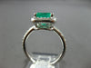 LARGE 2.59CT DIAMOND & AAA EMERALD 14KT WHITE GOLD SQUARE HALO ENGAGEMENT RING