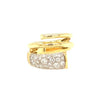 ESTATE .66CT DIAMOND 18KT 2 TONE GOLD 3D ROUND TRIANGULAR CRISS CROSS FUN RING