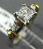 ESTATE .66CT PRINCESS DIAMOND PLATINUM & 18KT YELLOW GOLD ENGAGEMENT RING #14434