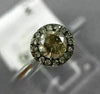 ESTATE .38CT WHITE & CHOCOLATE FANCY DIAMOND 14K WHITE GOLD HALO ENGAGEMENT RING
