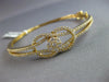 LARGE 1.75CT DIAMOND 18KT YELLOW GOLD 3D FLOWER LOVE KNOT CUFF BANGLE BRACELET