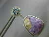LARGE 12.8CT WHITE & BLUE DIAMOND & AAA AMETHYST 14K WHITE GOLD HANGING EARRINGS