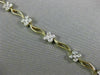 ANTIQUE 1.10CT DIAMOND 18KT WHITE & YELLOW GOLD 3D DAISY FLOWER BRACELET #1688