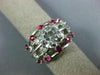 ESTATE EXTRA LARGE 2.54CT DIAMOND & AAA RUBY PLATINUM MULTI ROW ENGAGEMENT RING