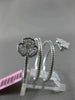 ESTATE WIDE .40CT DIAMOND 14K WHITE GOLD 3 LEAF CLOVER FLOWER FLEXIBLE LOVE RING