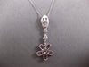 ESTATE 1.54CT DIAMOND & AAA PINK SAPPHIRE 18K WHITE GOLD LARIAT FLOATING PENDANT