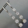 LARGE 2.33CT DIAMOND 14KT WHITE GOLD CLUSTER INVISIBLE JOURNEY HANGING EARRINGS