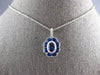 1.65CT DIAMOND & AAA SAPPHIRE 18KT WHITE GOLD FLOWER FILIGREE FLOATING PENDANT