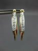 ESTATE .24CT DIAMOND 14K 2 TONE GOLD 3D TRIPLE HOOP OVAL HANGING EARRINGS #27157