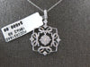 LARGE .78CT DIAMOND 18KT WHITE GOLD 3D FLOWER FILIGREE SQUARE FLOATING PENDANT
