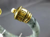 ANTIQUE LARGE AAA JADE & PEARL 14KT YELLOW GOLD 3D CHINESE CUFF BANGLE BRACELET
