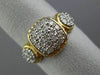 ESTATE .73CT DIAMOND 14KT WHITE & YELLOW GOLD 3D ROUND & SQUARE PAVE ROPE RING