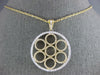ESTATE LARGE 1.53CT DIAMOND 18KT 2 TONE GOLD MULTI CIRCULAR FLOWER LOVE PENDANT
