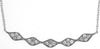 ESTATE .25CT DIAMOND 14KT WHITE GOLD MULTI FLOWER FILIGREE MILGRAIN BAR NECKLACE