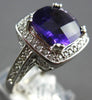 LARGE 4CT DIAMOND & AAA AMETHYST 14KT WHITE GOLD CUSHION & ROUND ENGAGEMENT RING