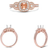 .28CT DIAMOND 14KT WHITE & ROSE GOLD ROUND PAST PRESENT FUTURE ENGAGEMENT RING