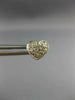 ESTATE .24CT DIAMOND 14K WHITE GOLD ROUND CLASSIC PAVE HEART LOVE EARRINGS #1790