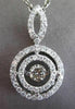 ESTATE .50CT DIAMOND 14KT WHITE GOLD SOLITARE HALO FILIGREE FLOATING PENDANT